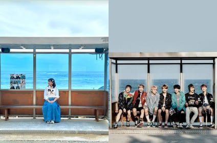 Hina Khan at the legendary BTS Bus Stop Hina Khan at the legendary BTS Bus Stop