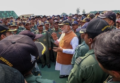 PM Modi said it was a 'special experience to be with those who epitomise courage, determination and fearlessness'. (HT Photo) PM Modi said it was a 'special experience to be with those who epitomise courage, determination and fearlessness'. (HT Photo)