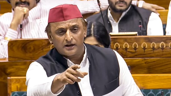 Samajwadi Party MP Akhilesh Yadav speaks in the Lok Sabha. (PTI)