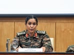 Colonel Sofiya Qureshi speaks during a special press briefing on Operation Sindoor, at Ministry of External Affairs in New Delhi.
