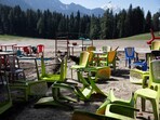 Chairs and tables scattered at the site of terrorist attack on tourists in Baisaran near Pahalgam in south Kashmir's Anantnag district.