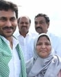 Mayana Zakia Khanam (right) with YSRCP chief Jagan Mohan Reddy. (Photo from X) Mayana Zakia Khanam (right) with YSRCP chief Jagan Mohan Reddy. (Photo from X)