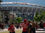 Paycor Stadium, the home of the Cincinnati Bengals, is seen after the Cincinnati Bengals NFL football practice on Tuesday, Paycor Stadium, the home of the Cincinnati Bengals, is seen after the Cincinnati Bengals NFL football practice on Tuesday,