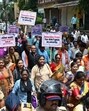 Thane, India. Aug 21, 2024: Workers of the Shiv Sena Party (UBT) held protest against the alleged sexual assault of two four-year-old girls by a cleaning staff member in a Badlapur school in Thane, India, on Wednesday, August 21, 2024. (Photo by Raju Shinde/Hindustan Times) Thane, India. Aug 21, 2024: Workers of the Shiv Sena Party (UBT) held protest against the alleged sexual assault of two four-year-old girls by a cleaning staff member in a Badlapur school in Thane, India, on Wednesday, August 21, 2024. (Photo by Raju Shinde/Hindustan Times)