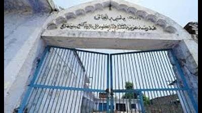 A madrasa in Bahraich locked by state authorities. (Deepak Gupta/HT file)