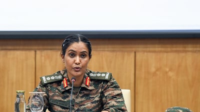 Colonel Sofiya Qureshi speaks during a special press briefing on Operation Sindoor, at Ministry of External Affairs in New Delhi. (ANI) Colonel Sofiya Qureshi speaks during a special press briefing on Operation Sindoor, at Ministry of External Affairs in New Delhi. (ANI)