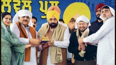 CM Mann during the inauguration of the bridge on Budha Nullah in Ludhiana on Wednesday. (Gurpreet Singh/HT) CM Mann during the inauguration of the bridge on Budha Nullah in Ludhiana on Wednesday. (Gurpreet Singh/HT)