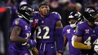 Derrick Henry #22 of the Baltimore Ravens signed a historic contract extension (Getty Images via AFP) Derrick Henry #22 of the Baltimore Ravens signed a historic contract extension (Getty Images via AFP)