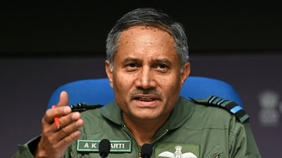 Indian Airforce Air Marshal AK Bharti addresses during a press conference in New Delhi as a ceasefire that brought the nuclear-armed rivals back from the brink of all-out war held. (AFP file) Indian Airforce Air Marshal AK Bharti addresses during a press conference in New Delhi as a ceasefire that brought the nuclear-armed rivals back from the brink of all-out war held. (AFP file)