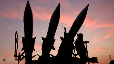 Iranian missiles are displayed at the Islamic Revolutionary Guard Corps (IRGC) Aerospace Force Museum in Tehran, Iran, November 15, 2024. (Reuters)