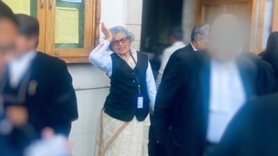 Indira Jaising raised the issue of the location of the men's toilet in the Supreme Court (X/@ijaising) Indira Jaising raised the issue of the location of the men's toilet in the Supreme Court (X/@ijaising)