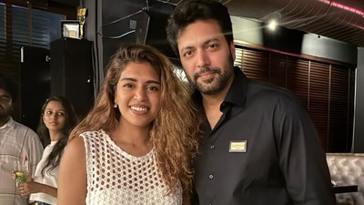 Kenishaa Francis and Ravi Mohan attended Ishari Ganesh's daughter's wedding in Chennai. Kenishaa Francis and Ravi Mohan attended Ishari Ganesh's daughter's wedding in Chennai.