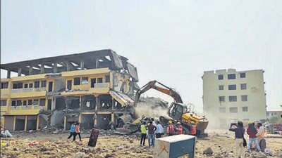 The Vasai-Virar Municipal Corporation (VVMC) demolished the 41 unauthorised buildings within a span of 22 days earlier this year The Vasai-Virar Municipal Corporation (VVMC) demolished the 41 unauthorised buildings within a span of 22 days earlier this year