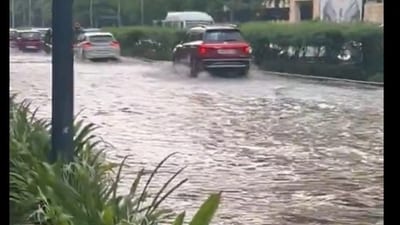 Bengaluru's Manyata Tech Park got flooded once again due to heavy rains. Bengaluru's Manyata Tech Park got flooded once again due to heavy rains.