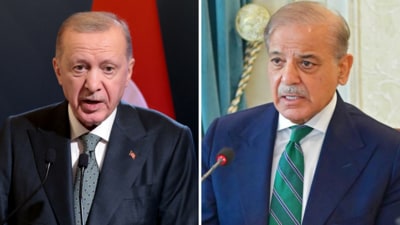 Recep Erdogan's comments came in a response to Shehbaz Sharif's post on X where he thanked the Turkish leader. (Reuters, AFP) Recep Erdogan's comments came in a response to Shehbaz Sharif's post on X where he thanked the Turkish leader. (Reuters, AFP)
