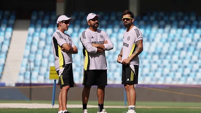 Gautam Gambhir, left, has to prepare India for a life without Rohit Sharma, centre and Virat Kohli (AFP) Gautam Gambhir, left, has to prepare India for a life without Rohit Sharma, centre and Virat Kohli (AFP)