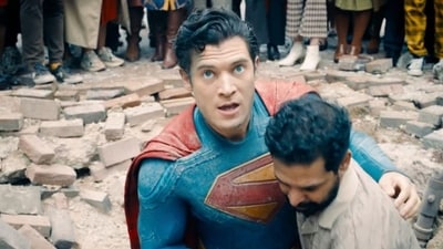 David Corenswet in a still from the new trailer of Superman. David Corenswet in a still from the new trailer of Superman.
