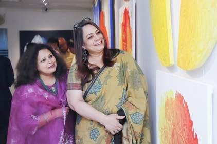 Vandana Sehgal and Mansi Didwani at the exhibition (Photo: HT) Vandana Sehgal and Mansi Didwani at the exhibition (Photo: HT)