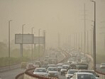 New Delhi, May 15 (ANI): Vehicles move through a dust-laden road in New Delhi, on Thursday. (ANI Photo) New Delhi, May 15 (ANI): Vehicles move through a dust-laden road in New Delhi, on Thursday. (ANI Photo)