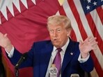 President Donald Trump gestures during a business roundtable, Thursday, May 15, 2025, in Doha, Qatar. President Donald Trump gestures during a business roundtable, Thursday, May 15, 2025, in Doha, Qatar.