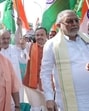 Chief minister Yogi Adityanath leading a ‘Tiranga Yatra’ in Lucknow on Wednesday. (HT photo) Chief minister Yogi Adityanath leading a ‘Tiranga Yatra’ in Lucknow on Wednesday. (HT photo)