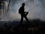 A brush fire erupted near Murrieta, California. A brush fire erupted near Murrieta, California.