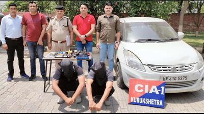 Accused in police custody in Kurukshetra on Thursday. (HT Photo)