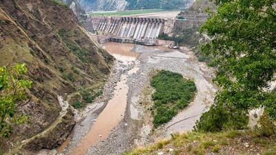 All gates of Salal Dam on the Chenab River were closed following suspension of the Indus Waters Treaty. (PTI photo) All gates of Salal Dam on the Chenab River were closed following suspension of the Indus Waters Treaty. (PTI photo)