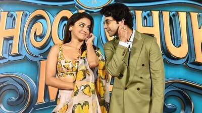 Rajkummar Rao and Wamiqa Gabbi while promoting their latest Bhool Chuk Maaf