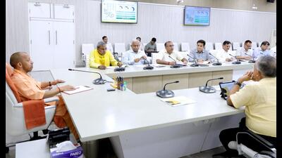 Chief minister Yogi Adityanath during a review meeting of the panchayati raj department. (Sourced) Chief minister Yogi Adityanath during a review meeting of the panchayati raj department. (Sourced)