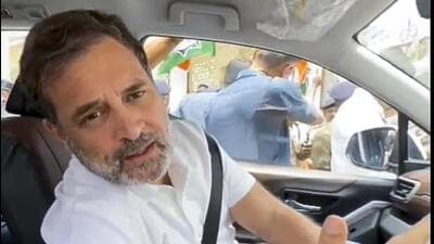 Congress leader Rahul Gandhi was “denied permission” to interact with students at the Dr Ambedkar Welfare Hostel (PTI) Congress leader Rahul Gandhi was “denied permission” to interact with students at the Dr Ambedkar Welfare Hostel (PTI)