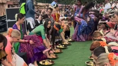 Footage of Indian women washing and wiping the feet of Miss World contestants has triggered criticism (Instagram/@missworld)