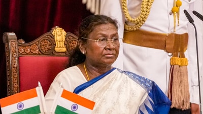 President Droupadi Murmu during the swearing-in ceremony of Justice Bhushan Ramkrishna Gavai as the 52nd Chief Justice of India, at Rashtrapati Bhavan in New Delhi, Wednesday, May 14, 2025. (PTI) President Droupadi Murmu during the swearing-in ceremony of Justice Bhushan Ramkrishna Gavai as the 52nd Chief Justice of India, at Rashtrapati Bhavan in New Delhi, Wednesday, May 14, 2025. (PTI)