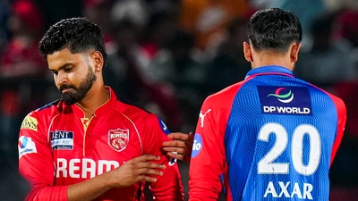 Punjab Kings and Delhi Capitals captains Shreyas Iyer and Axar Patel. Both teams are involved in the playoff race. (PTI) Punjab Kings and Delhi Capitals captains Shreyas Iyer and Axar Patel. Both teams are involved in the playoff race. (PTI)