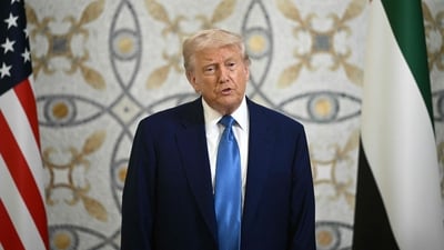 US President Donald Trump speaks after signing the guest book at Qasr Al-Watan (Palace of the Nation) in Abu Dhabi (AFP) US President Donald Trump speaks after signing the guest book at Qasr Al-Watan (Palace of the Nation) in Abu Dhabi (AFP)