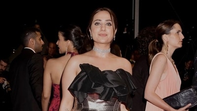 Kusha Kapila walked the Cannes 2023 red carpet in a silver gown with a black top for a movie premiere. Kusha Kapila walked the Cannes 2023 red carpet in a silver gown with a black top for a movie premiere.