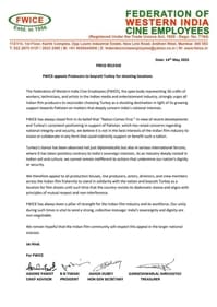 FWICE's letter to the production houses.