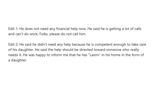 LinkedIn user Mayank Agarwal shared two updates on his original post, saying Pankaj is turning down any monetary help (Screengrab: LinkedIn) LinkedIn user Mayank Agarwal shared two updates on his original post, saying Pankaj is turning down any monetary help (Screengrab: LinkedIn)