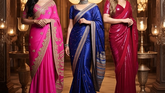Party-wear sarees: Glamour wrapped in 6 yards; Top 8 picks to shine in style (AI Generated)