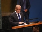 Pakistan's Prime Minister Muhammad Shehbaz Sharif speaks during the 79th Session of the United Nations General Assembly at the United Nations headquarters in New York City on September 27, 2024. Pakistan's Prime Minister Muhammad Shehbaz Sharif speaks during the 79th Session of the United Nations General Assembly at the United Nations headquarters in New York City on September 27, 2024.