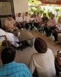 Haryana energy minister Anil Vij during a review meeting of development works with the officials of HSIIDC and other departments at his residence on Thursday. (HT Photo)