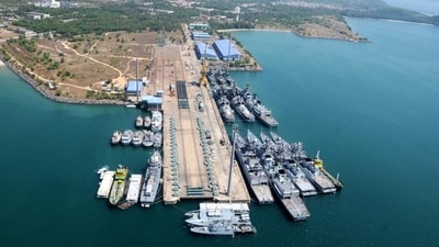 The Pakistani national and the Syrians were kept confined to the vessel for two days as the vessel unloaded the cargo. (Indian Navy/Representative Image) The Pakistani national and the Syrians were kept confined to the vessel for two days as the vessel unloaded the cargo. (Indian Navy/Representative Image)
