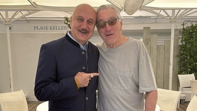 Anupam Kher and Robert De Niro meet at Cannes Film Festival. Anupam Kher and Robert De Niro meet at Cannes Film Festival.