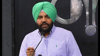 Congress MP from Amritsar, Gurjeet Singh Aujla during a press conference in Chandigarh on Friday. (HT Photo) Congress MP from Amritsar, Gurjeet Singh Aujla during a press conference in Chandigarh on Friday. (HT Photo)