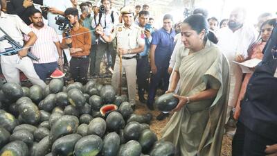 Delhi chief minister Rekha Gupta at Azadpur Mandi on Friday. (Vipin Kumar/HT Photo) Delhi chief minister Rekha Gupta at Azadpur Mandi on Friday. (Vipin Kumar/HT Photo)
