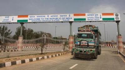 Eight trucks carrying perishable goods from Afghanistan, which were among the 150 stranded between Lahore and Wagah border since April 24, crossed into India from the Attari integrated check post on Friday. (HT file) Eight trucks carrying perishable goods from Afghanistan, which were among the 150 stranded between Lahore and Wagah border since April 24, crossed into India from the Attari integrated check post on Friday. (HT file)