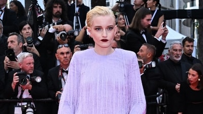 US actress Julia Garner arrives for the screening of the film "Eddington" at the 78th edition of the Cannes Film Festival in Cannes, southern France, on May 16, 2025. (Photo by Bertrand GUAY / AFP) (AFP)