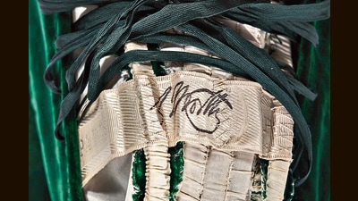 In the 1850s, Charles Frederick Worth began to sew tags into his designs, bearing his name. This made him, essentially, the inventor of the “fashion label”. (Above) The Worth label on a Russian court dress from 1888. (Getty Images) In the 1850s, Charles Frederick Worth began to sew tags into his designs, bearing his name. This made him, essentially, the inventor of the “fashion label”. (Above) The Worth label on a Russian court dress from 1888. (Getty Images)