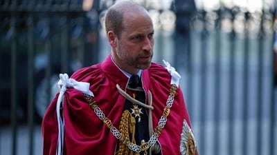 TOPSHOT - Britain's Prince William, Prince of Wales arrives to attend the service for The Order of the Bath at Westminster Abbey in London on May 16, 2025, in the Order�s 300th anniversary year. The Service for the Order of the Bath takes place every four years. The Order is a revival of an older custom dating back to medieval times when part of the ceremony of knighthood included a ritual bath symbolic of spiritual purification and a vigil the night before receiving the honour. (Photo by BENJAMIN CREMEL / AFP) (AFP) TOPSHOT - Britain's Prince William, Prince of Wales arrives to attend the service for The Order of the Bath at Westminster Abbey in London on May 16, 2025, in the Order�s 300th anniversary year. The Service for the Order of the Bath takes place every four years. The Order is a revival of an older custom dating back to medieval times when part of the ceremony of knighthood included a ritual bath symbolic of spiritual purification and a vigil the night before receiving the honour. (Photo by BENJAMIN CREMEL / AFP) (AFP)