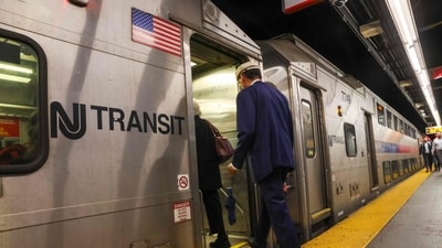 People board a New Jersey Transit train in Manhattan on May 15, 2025 in New York City ahead of the strike. (Photo by SPENCER PLATT / GETTY IMAGES NORTH AMERICA / Getty Images via AFP) (Getty Images via AFP) People board a New Jersey Transit train in Manhattan on May 15, 2025 in New York City ahead of the strike. (Photo by SPENCER PLATT / GETTY IMAGES NORTH AMERICA / Getty Images via AFP) (Getty Images via AFP)